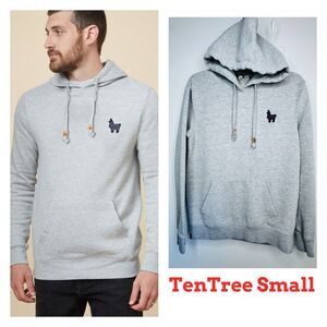 READ Tentree Llama Hoodie Small TreeFleece Organic Cotton Embroidered Pullover